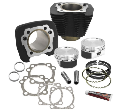 S&S Cycle - S&S Cycle Cylinder and Piston Conversion Kit - Wrinkle Black - 910-0687