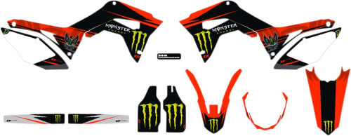 DCOR - DCOR Monster Energy Honda Complete Graphics Kit - White - 20-10-244
