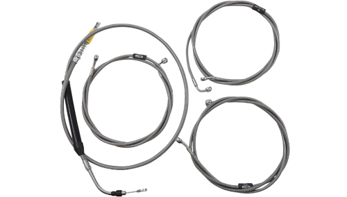 LA Choppers - LA Choppers Standard Cable/Brake Line Kit - Mini Ape Hanger Handlebar - Stainless Steel - LA-8058KT-08
