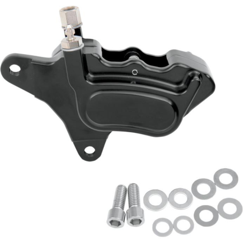 GMA Engineering - GMA Engineering Millenium Series 4-Piston Single Disc Front Brake F-Caliper - Smooth Black - GMA-400FSB