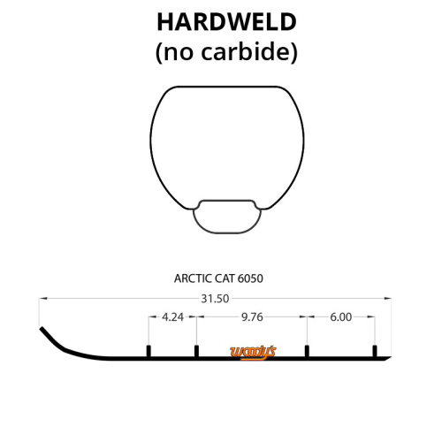 Woodys - Woodys Top-Stock Hard Surface Bar Carbide Runners - HSA-6050