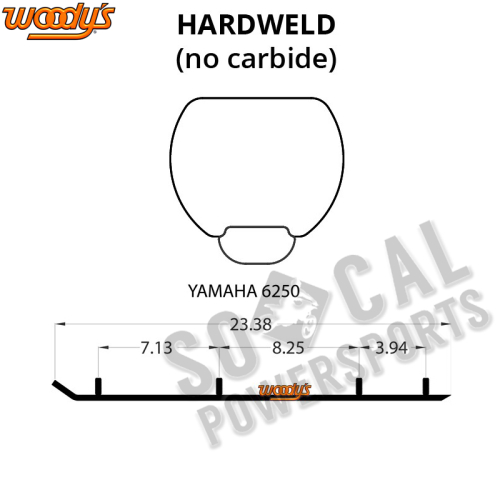 Woodys - Woodys Top-Stock Hard Surface Bar Carbide Runners - HSY-6250