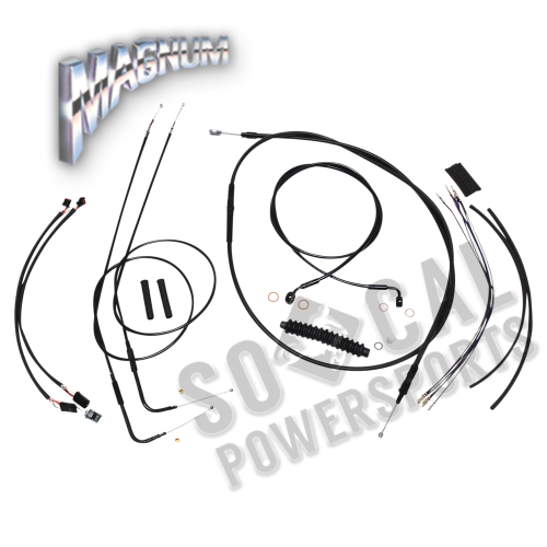 Magnum - Magnum Black XR Handlebar Installation Kit with Black Fittings for 12-14in. Ape - 486171