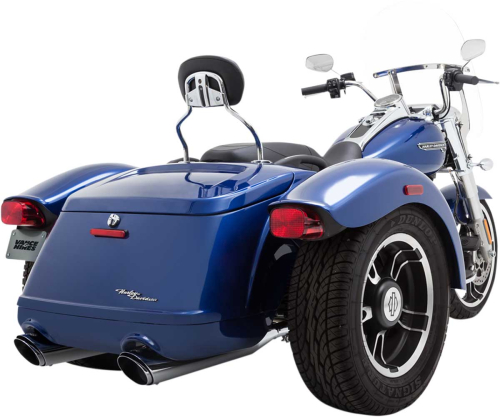 Vance & Hines - Vance & Hines Twin Slash Round Slip-Ons - Chrome - 16798