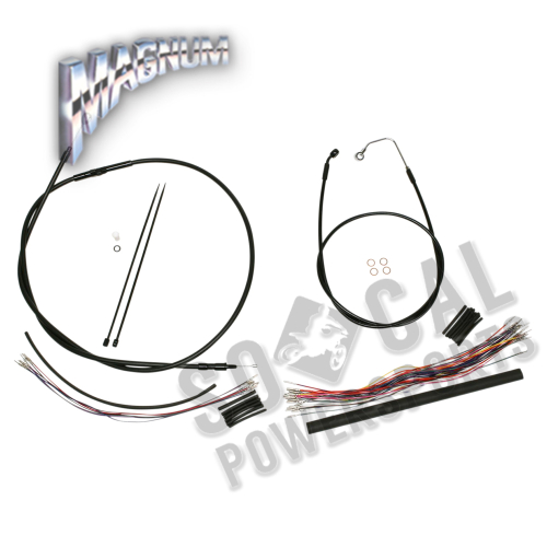 Magnum - Magnum Black Vinyl XR Handlebar Installation Kit with Black Fittings for 15-17in. Ape - 486362