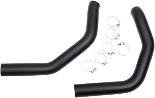 Paughco - Paughco Front/Rear Heat Shield Set for 1 3/4in. Side-By-Side Upsweep Fishtail Exhaust System - Black - 4194SBSB