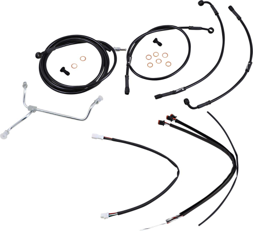 Burly Brand - Burly Brand Handlebar Cable/Line Install Kit - Black - B30-1183