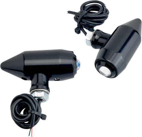 Joker Machine - Joker Machine Center Mount Vega LED Turn Signals/Marker Light - Black Anodized - Amber LED - 05-56-AB