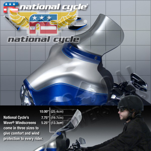 National Cycle - National Cycle Wave Windscreen - 7.75in./Light Tint - N27402