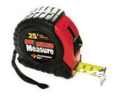 Performance Tools - Performance Tools 25ft. x 1in. Sae / Metric Tape Measure - W5124