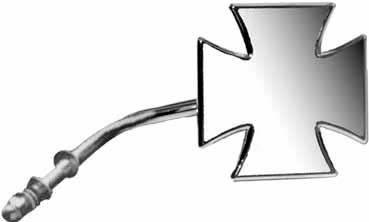 Emgo - Emgo Maltese Cross Mirror with Harley Type Stem - Chrome - 20-34840A