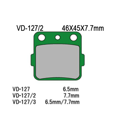 Vesrah - Vesrah Organic Brake Pads - VD-127/2