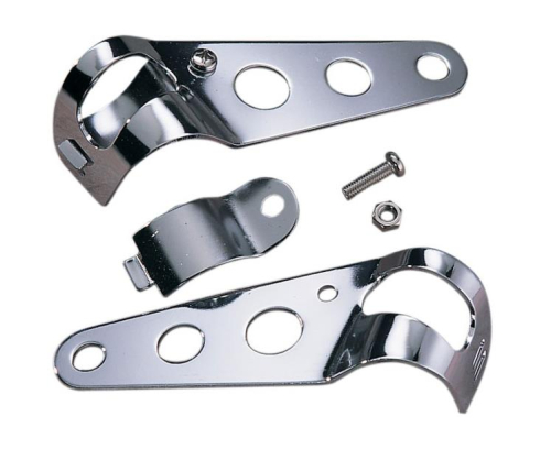 Emgo - Emgo Universal Clip-On Side Mount Headlight Brackets - Chrome - 66-35800