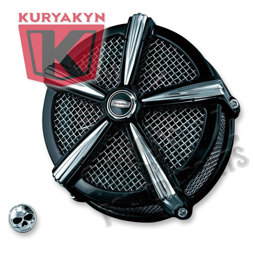 Kuryakyn - Kuryakyn Mach 2 Air Cleaner - Black & Chrome - 9549