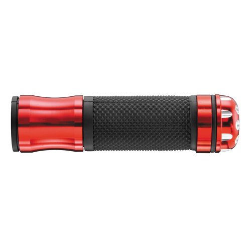BikeMaster - BikeMaster Grips with Revolver Bar End - 7/8in. - 135mm - Red - 101862