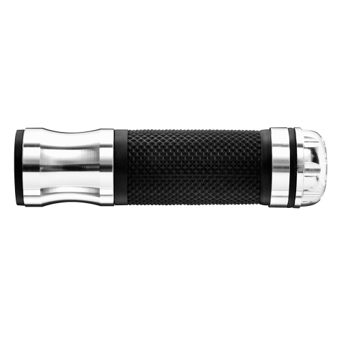 BikeMaster - BikeMaster Grips with Revolver Bar End - 7/8in. - 135mm - Silver - 101865