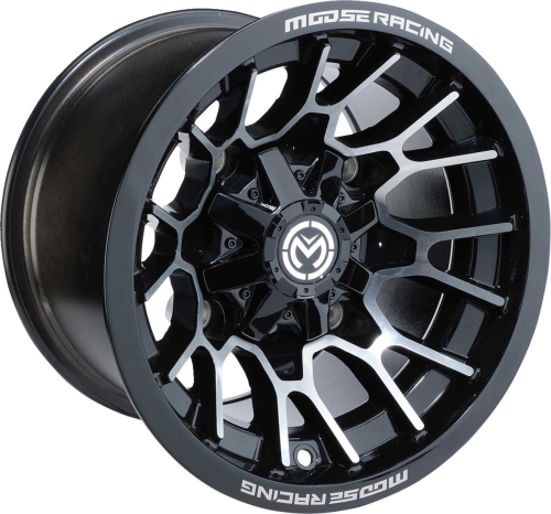 Moose Utility - Moose Utility 24X ATV/UTV Front Wheel - 12x7 - 4/136 - 4+3 - Black - 24127136GBMF4