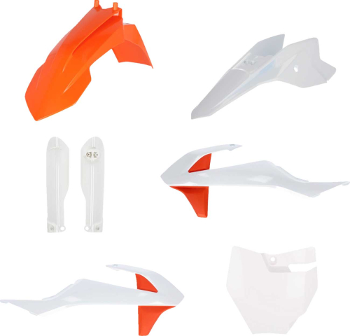 Acerbis - Acerbis Full Plastic Kit - OEM 19 Orange/White - 2980586345