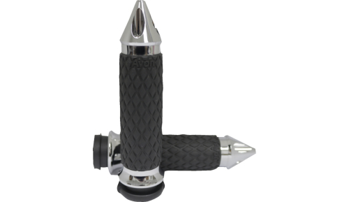 Avon Grips - Avon Grips Spike Diamond Contour Grips - Chrome - DIA-60-CH-SPIKE