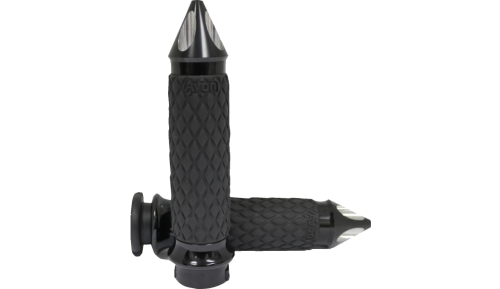Avon Grips - Avon Grips Spike Diamond Contour Grips - Black Anodized - DIA-65-AN-FL-SP