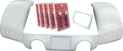 Paul Yaffe Originals - Paul Yaffe Originals Pro Street Trike Rear Fender Kit with Chrome License Frame, Dual Exhaust Outlets - FPSFK-N-DO-5TB-C