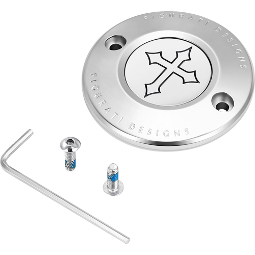Figurati Designs - Figurati Designs Timing Cover - Stainless Steel with Cross - 2 Hole - FD41-TC-2H-SS