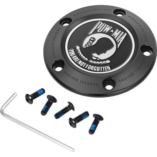 Figurati Designs - Figurati Designs Timing Cover - Black with POW MIA - 5 Hole - FD50-TC-5H-BLK