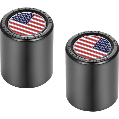 Figurati Designs - Figurati Designs Docking Hardware Cover - Black with American Flag Skull - FD21-DC-2530-BK
