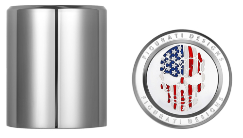 Figurati Designs - Figurati Designs Docking Hardware Cover - Stainless Steel with American Flag Skull - FD24-DC-2730-SS
