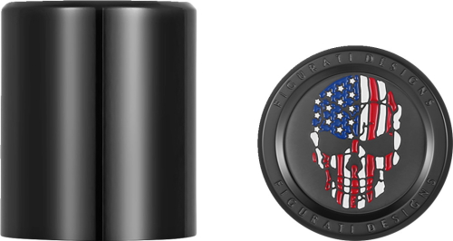 Figurati Designs - Figurati Designs Docking Hardware Cover - Black with American Flag Skull - FD25-DC-2530-BK