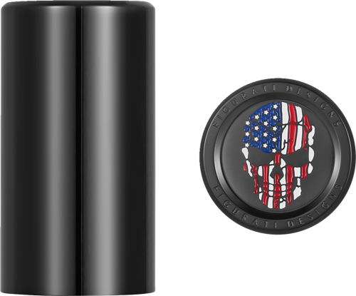 Figurati Designs - Figurati Designs Docking Hardware Cover - Black with American Flag Skull - FD25-DC-2545-BK