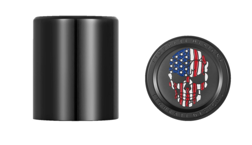 Figurati Designs - Figurati Designs Docking Hardware Cover - Black with American Flag Skull - FD25-DC-2730-BK