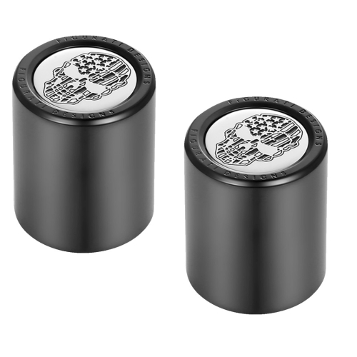 Figurati Designs - Figurati Designs Docking Hardware Cover - Black with Contrast Cut American Flag Skull - FD27-DC-2730-BK