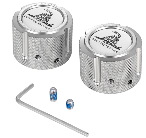 Figurati Designs - Figurati Designs Front Axle Nut Cover - Stainless Steel with Dont Tread On Me - FD40-FAC-SS