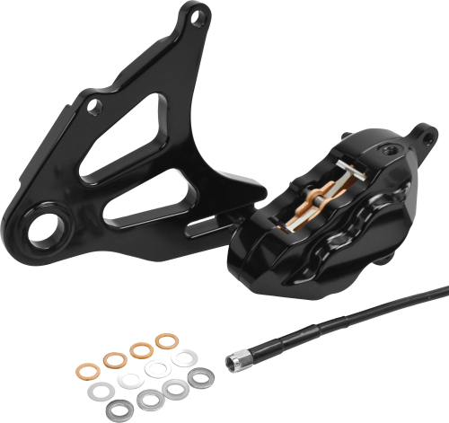 Hawg Halters Inc - Hawg Halters Inc 4 Piston Rear Brake Caliper Kit - Black - RKSTAB518