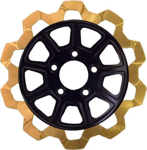 Lyndall Racing Brakes - Lyndall Racing Brakes Bow Tie 9 Spoke Rotor - 11.5in. - Gold - 4207-2133