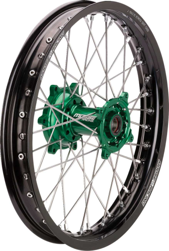 Moose Racing - Moose Racing SX-1 Complete Rear Wheel - 19in.x2.15in. - Black Wheel/Green Hub - KR-21519-BKGN