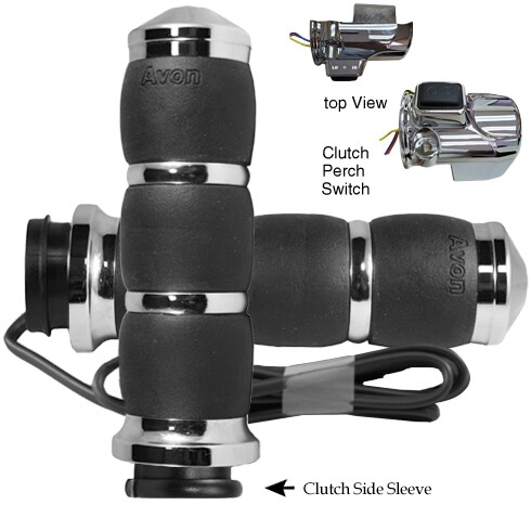 Avon Grips - Avon Grips Velvet Air Heated Grips - Chrome - AIR-93-FLY-RH