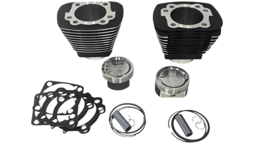 Revolution Performance - Revolution Performance Bolt-On Big Bore Kit (1250cc. Dished) - Bore 3-9/16in. - 10.1:1 Compression - Black/Highlighted Fins - RP201-414W
