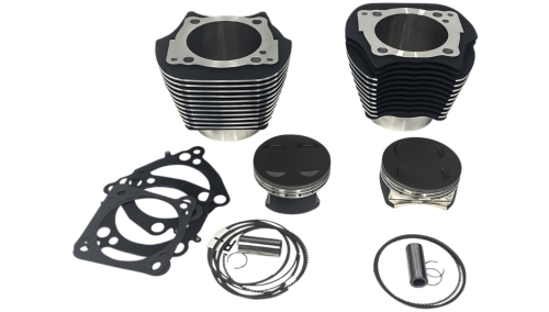 Revolution Performance - Revolution Performance Monster Big Bore Kit (139in.) - Bore 4-3/8in. - 11.2:1 Compression - Black/Highlighted Fins - RP201-611W
