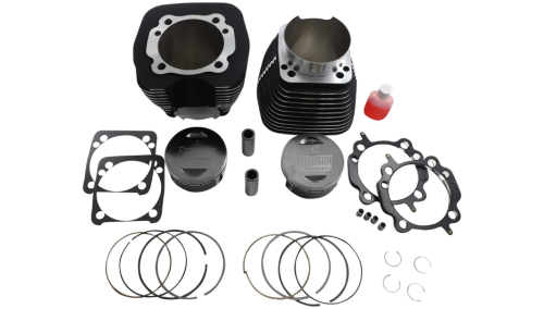 Revolution Performance - Revolution Performance Monster Big Bore Kit (131in.) - Bore 4-5/8in. - 11.2:1 Compression - Black/Highlighted Fins - RP201-129W