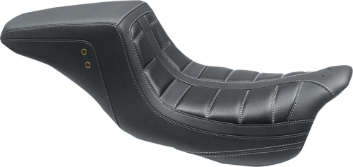 Mustang - Mustang Squareback One-Piece Seats - Black/Gunmetal Gray Stitching - 75239GM