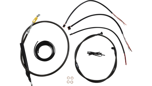 LA Choppers - LA Choppers Complete Handlebar Cable/Brake & Clutch Line/Wire Kit - Midnight Braided - LA-8156KT2-19M
