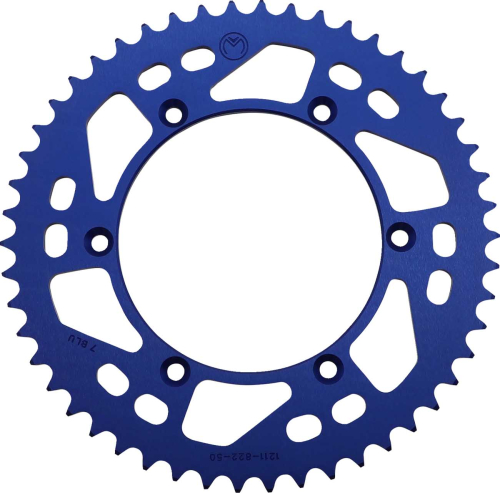 Moose Racing - Moose Racing Aluminum Rear Sprocket - 50T - Blue - 1211-822-50-12
