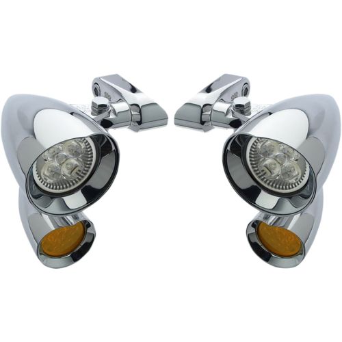 Headwinds - Headwinds Vampire Side-Mount Led Spotlights with Turn Signal - Chrome - FLT900VD0015CAP