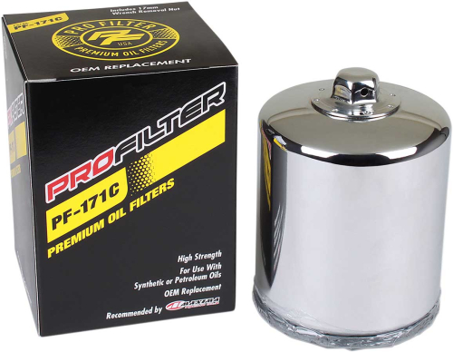 Pro Filter - Pro Filter Premium Oil Filter - Chrome - PF-171C