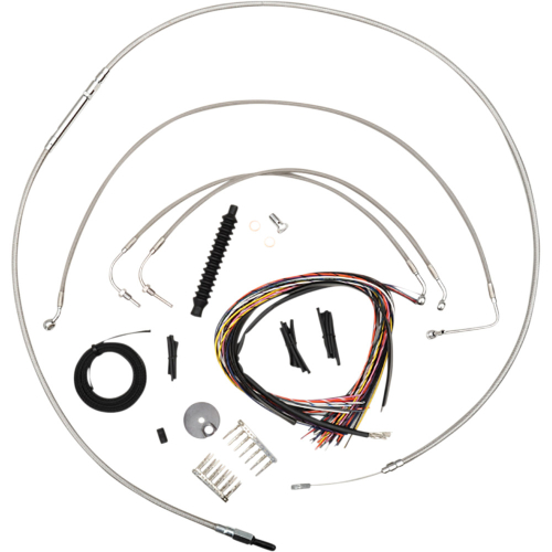 LA Choppers - LA Choppers Complete Stainless Cable Kit - 15in. - 17in. Mini Ape Hangers - LA-8154KT2-16