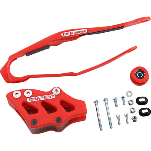 T.M. Designworks - T.M. Designworks Dirt Cross Multi-Purpose Chain Slide-N-Guide Kit FE2 Guide - Red - DCK-OR6-RD