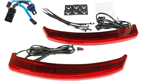 Custom Dynamics - Custom Dynamics Low-Profile Bagz for Indian - Red Lens - CD-INDBAG-SWP-R