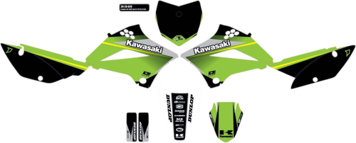 DCOR - DCOR COR 9 Kawasaki Complete Graphic Kit - Black - 20-20-070